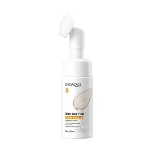 فوم شستشو صورت براش دار عصاره برنج بیوآکوا Face Mousse Rice Raw Pulp (120 ml)